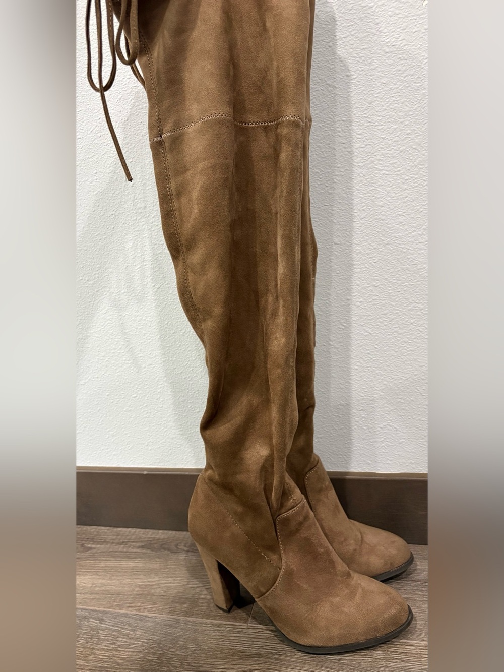 A New Day Faux Suede Over The Knee Boots in Taupe